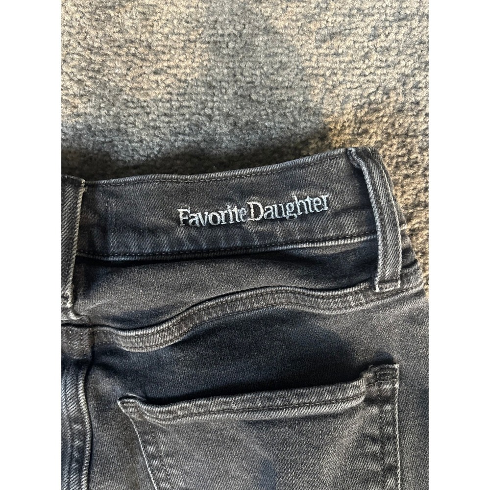 Favorite Daughter The Valentina High Rise Straight Leg Jeans Black Wash Size 25 - Picture 11 of 11